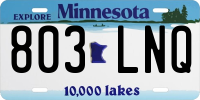 MN license plate 803LNQ