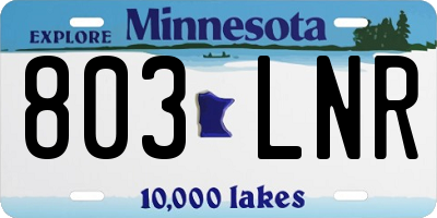 MN license plate 803LNR