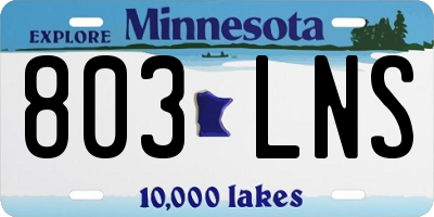 MN license plate 803LNS