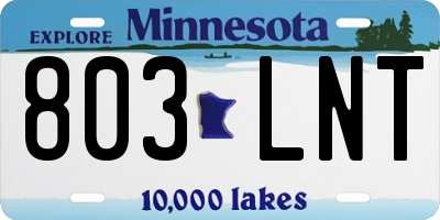 MN license plate 803LNT