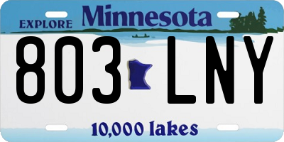 MN license plate 803LNY