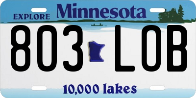 MN license plate 803LOB