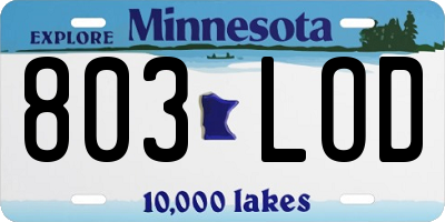 MN license plate 803LOD