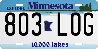 MN license plate 803LOG