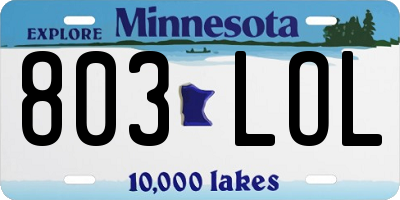 MN license plate 803LOL