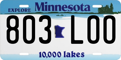 MN license plate 803LOO