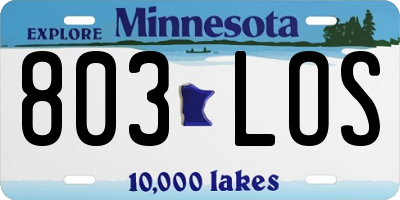 MN license plate 803LOS