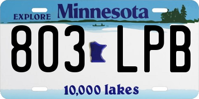 MN license plate 803LPB
