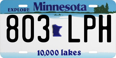 MN license plate 803LPH