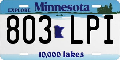 MN license plate 803LPI