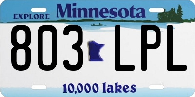 MN license plate 803LPL