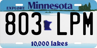 MN license plate 803LPM