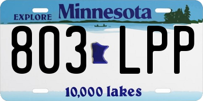 MN license plate 803LPP