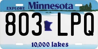 MN license plate 803LPQ