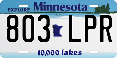 MN license plate 803LPR