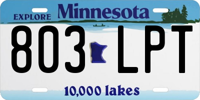 MN license plate 803LPT