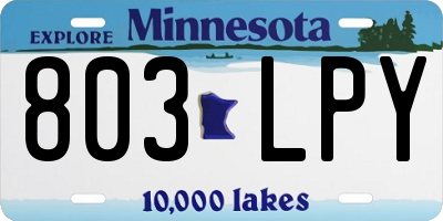 MN license plate 803LPY