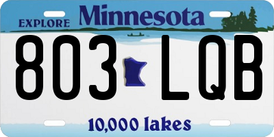 MN license plate 803LQB