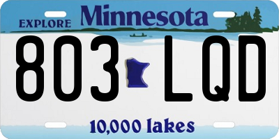 MN license plate 803LQD