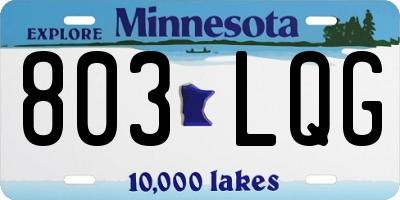 MN license plate 803LQG