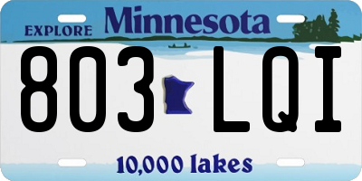 MN license plate 803LQI