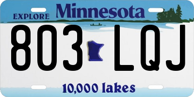 MN license plate 803LQJ