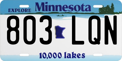 MN license plate 803LQN