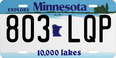 MN license plate 803LQP