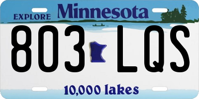 MN license plate 803LQS