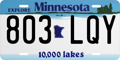 MN license plate 803LQY