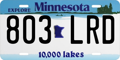 MN license plate 803LRD