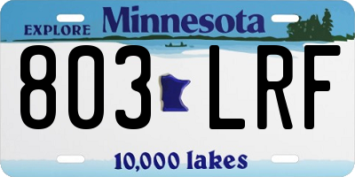 MN license plate 803LRF