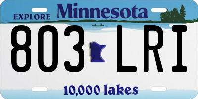 MN license plate 803LRI