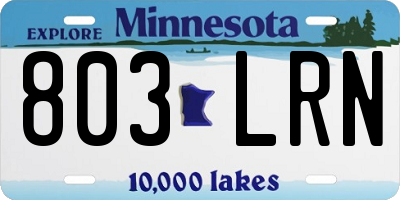 MN license plate 803LRN