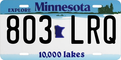 MN license plate 803LRQ
