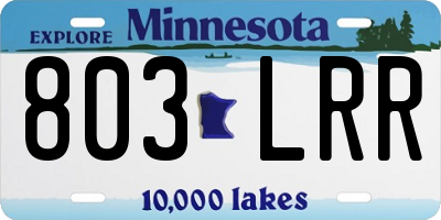 MN license plate 803LRR