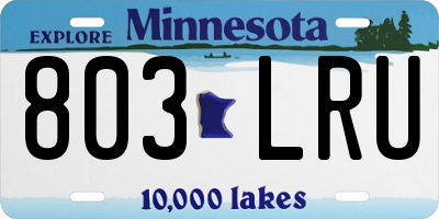 MN license plate 803LRU
