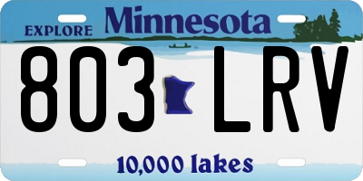 MN license plate 803LRV