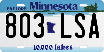 MN license plate 803LSA