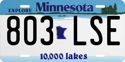 MN license plate 803LSE