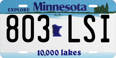 MN license plate 803LSI