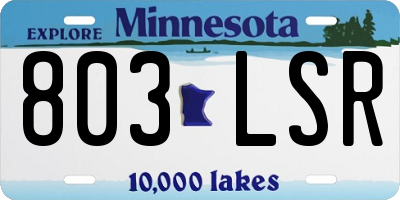 MN license plate 803LSR
