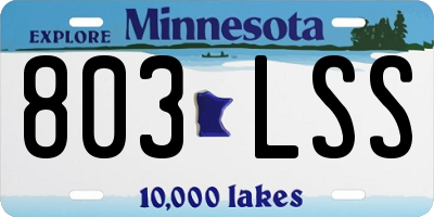 MN license plate 803LSS