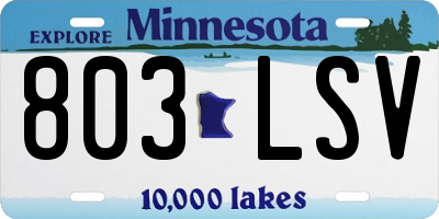 MN license plate 803LSV