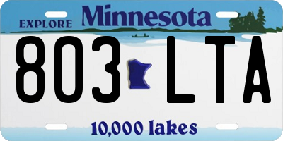 MN license plate 803LTA