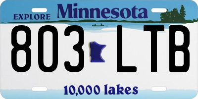 MN license plate 803LTB