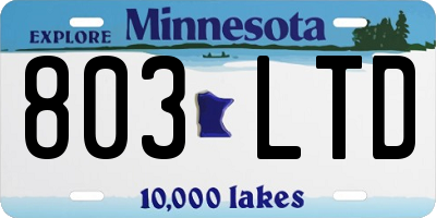 MN license plate 803LTD
