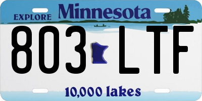 MN license plate 803LTF