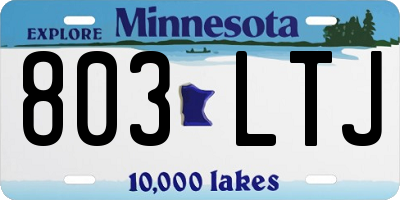 MN license plate 803LTJ
