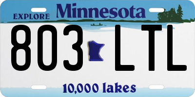 MN license plate 803LTL